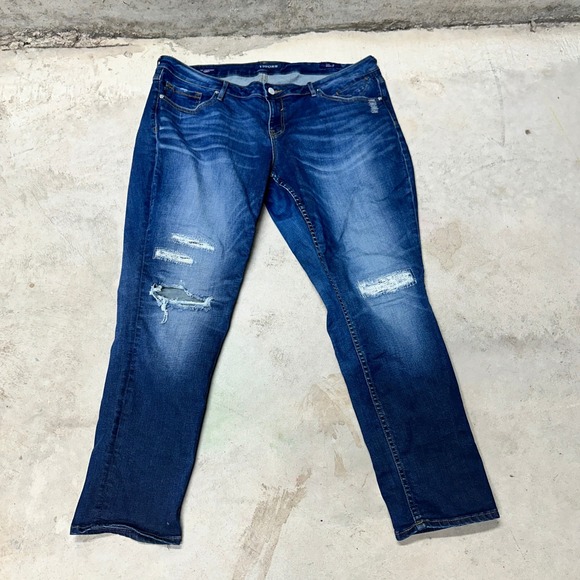 Vigoss The Thompson Tomboy Distressed Jeans Womens Plus Size 18/27 Denim - Picture 1 of 10